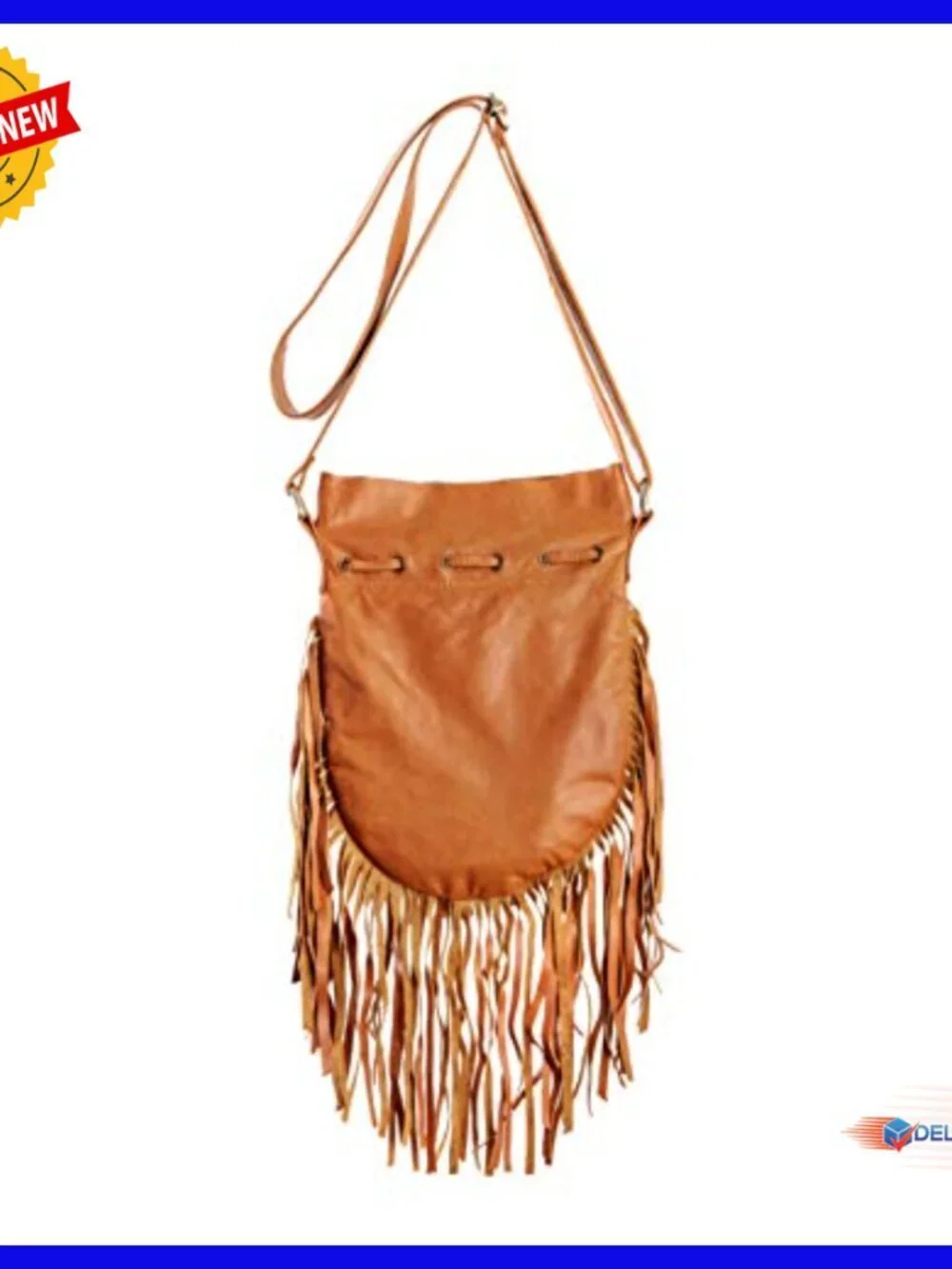 Genuine Leather Hobo Bag with Fringe Adjustable Strap Spacious Interior
